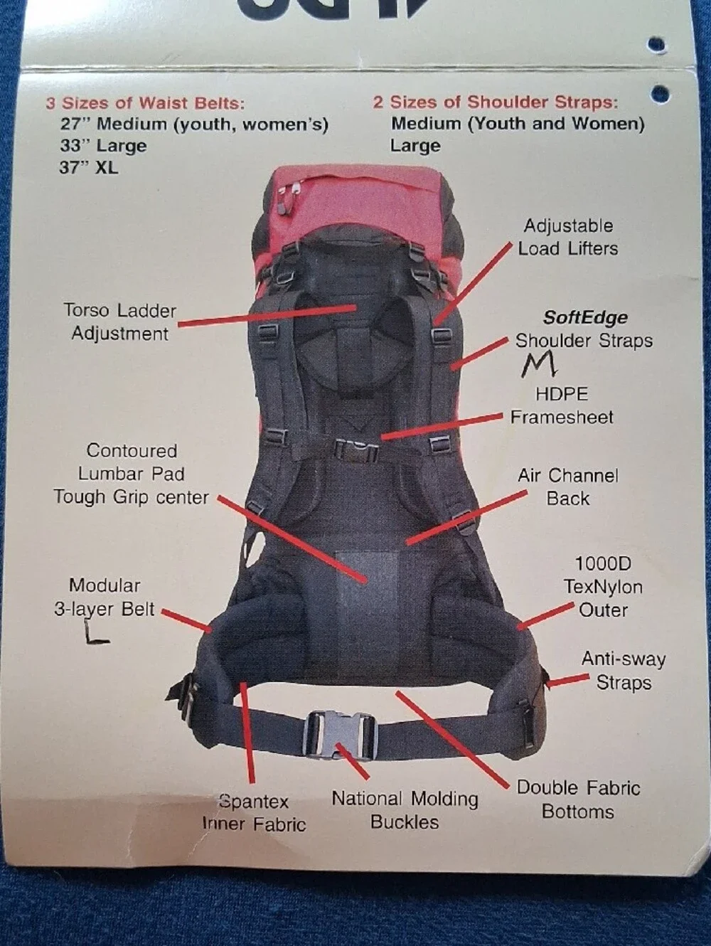 ALPS Red Tail Backpack - 5000 Cubic Inches Storage - 6.5 Pounds